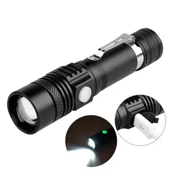 USB Highlight Handy Powerful Aluminum Alloy Flashlight Power Tips Long-range Zoom Mini Small Flashlight
USB Highlight Handy Powerful Aluminum Alloy Flashlight Power Tips Long-range Zoom Mini Small Flashlight