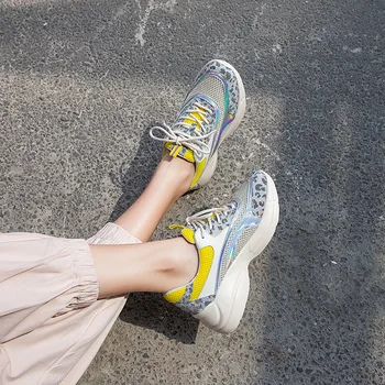 Womens Sneakers Shoes Yellow 2020 Fashion Designer Wedge Shoes Sexy Leopard Lace Up Casual Shoes Brand Platform Tenis Feminino
Womens Sneakers Shoes Yellow 2020 Fashion Designer Wedge Shoes Sexy Leopard Lace Up Casual Shoes Brand Platform Tenis Feminino