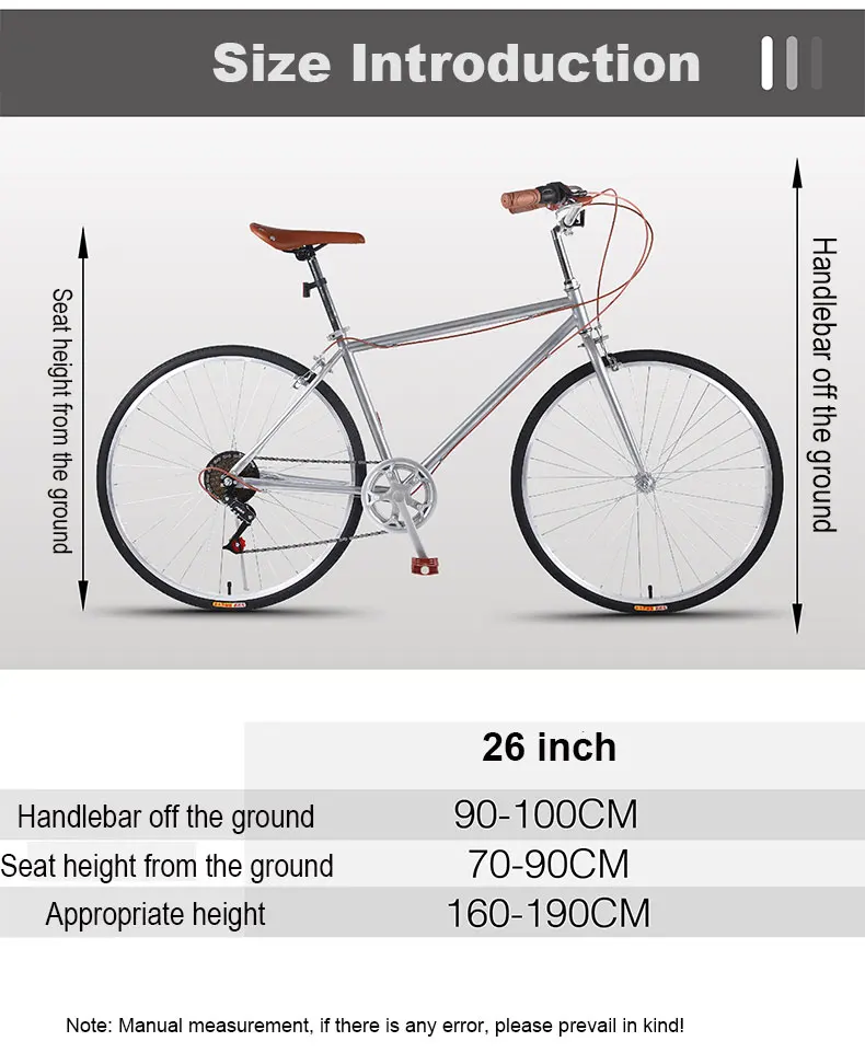 Discount Road Bike 26 inch Retro Variable Speed Light Bicycle Commuter Vintage Adult Student Men And Women Selling 12