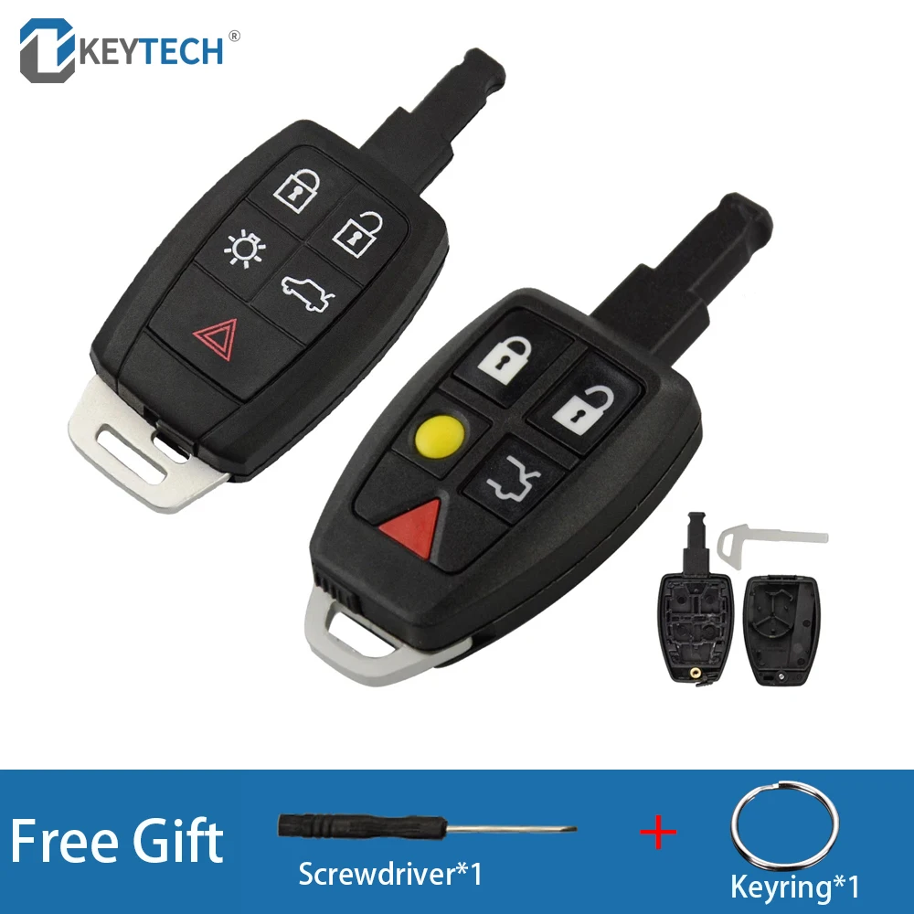 OkeyTech 5 Buttons Remote Car Key Shell Case For Volvo C30 C70 XC90 V70 S60 V40 V50 Insert Blade Replacement Cover High Quality |