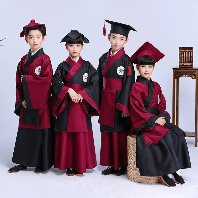 Фото Детская книга Национальный костюм ханьфу костюмы Детские ученики с тремя