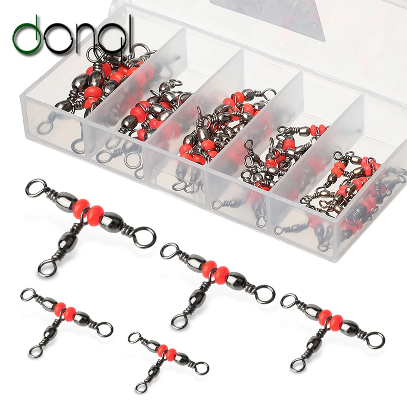 DONQL 50PCS/Box Three-Way Rotating Red Beads Fishing Rolling Rotary Joint Connector Three Fork Rotating Fishing Gear Accessories
DONQL 50PCS/Box Three-Way Rotating Red Beads Fishing Rolling Rotary Joint Connector Three Fork Rotating Fishing Gear Accessories