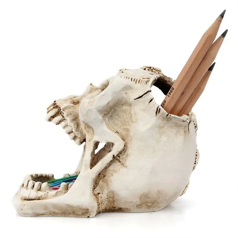 Череп голова орнамент Скелет настольная подставка для ручек карандаш органайзер