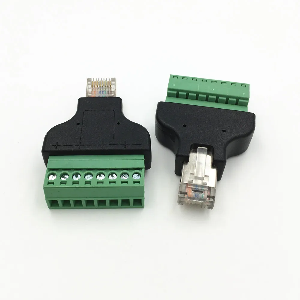 5Pcs Ethernet RJ45 Male Plug to 8 Pin AV Screw Jack Terminal Block CCTV Adapter Connector
5Pcs Ethernet RJ45 Male Plug to 8 Pin AV Screw Jack Terminal Block CCTV Adapter Connector