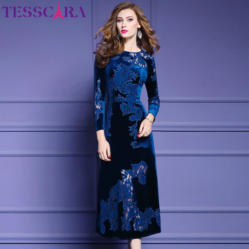 TESSCARA Women Autumn Winter Luxury Embroidery Velvet Dress Festa Female High Quality Designer Party Vestidos Robe Plus Size
TESSCARA Women Autumn Winter Luxury Embroidery Velvet Dress Festa Female High Quality Designer Party Vestidos Robe Plus Size