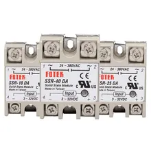 

SSR-10DA SSR-25DA SSR-40DA 10A 25A 40A Solid State Relay Module 3-32V Input DC 24-380V AC Output High Quality