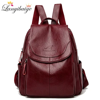 Vintage Women Backpack Large Capacity School Bags for Teenagers Girls School Backpack High quality Leather Lady Shoulder Bag
Vintage Women Backpack Large Capacity School Bags for Teenagers Girls School Backpack High quality Leather Lady Shoulder Bag