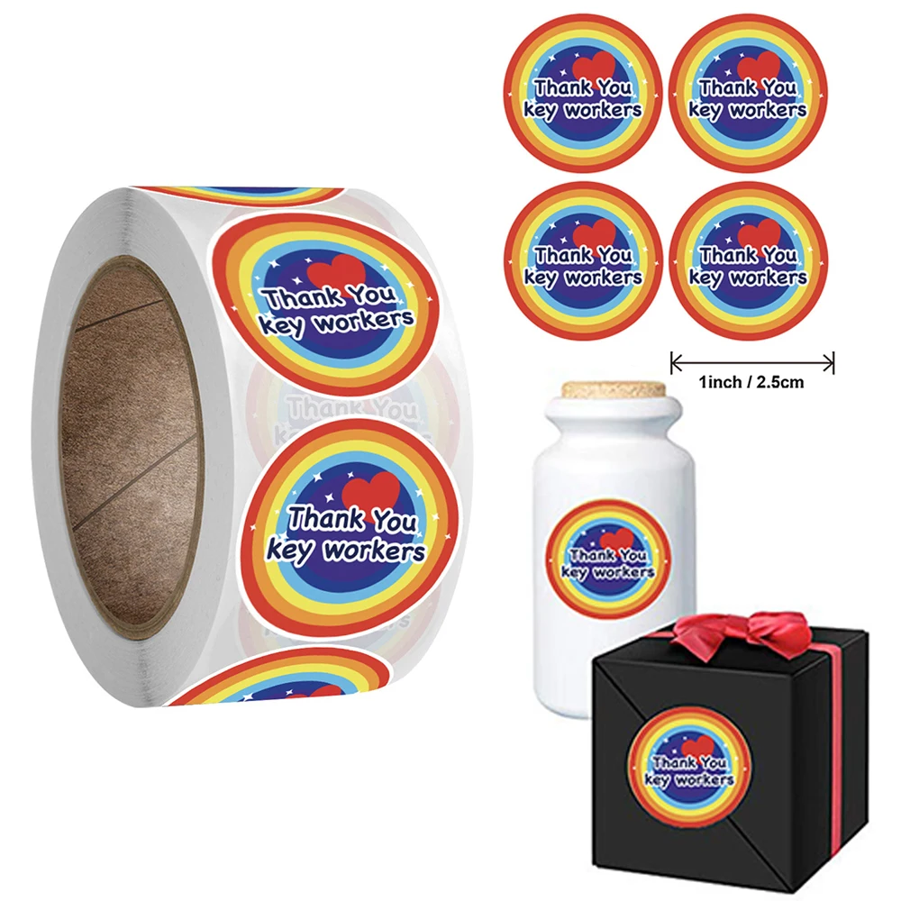 500pcs 2.5cm Rainbow Thank You Key Workers Stickers Encouragelabel Gift Packaging Sealing Decoration Cute Stationery Stickers
500pcs 2.5cm Rainbow Thank You Key Workers Stickers Encouragelabel Gift Packaging Sealing Decoration Cute Stationery Stickers