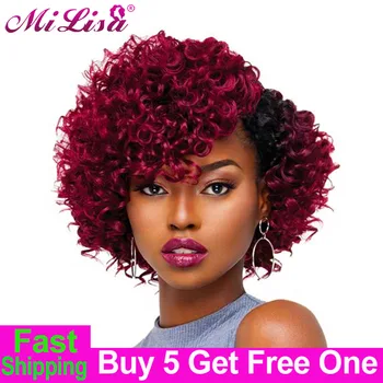 Short Loose Curly Wigs For Black Women Peruvian Remy Bouncy Curly Human Hair Wigs 1B Red Color Free Shipping Mi Lisa
Short Loose Curly Wigs For Black Women Peruvian Remy Bouncy Curly Human Hair Wigs 1B Red Color Free Shipping Mi Lisa