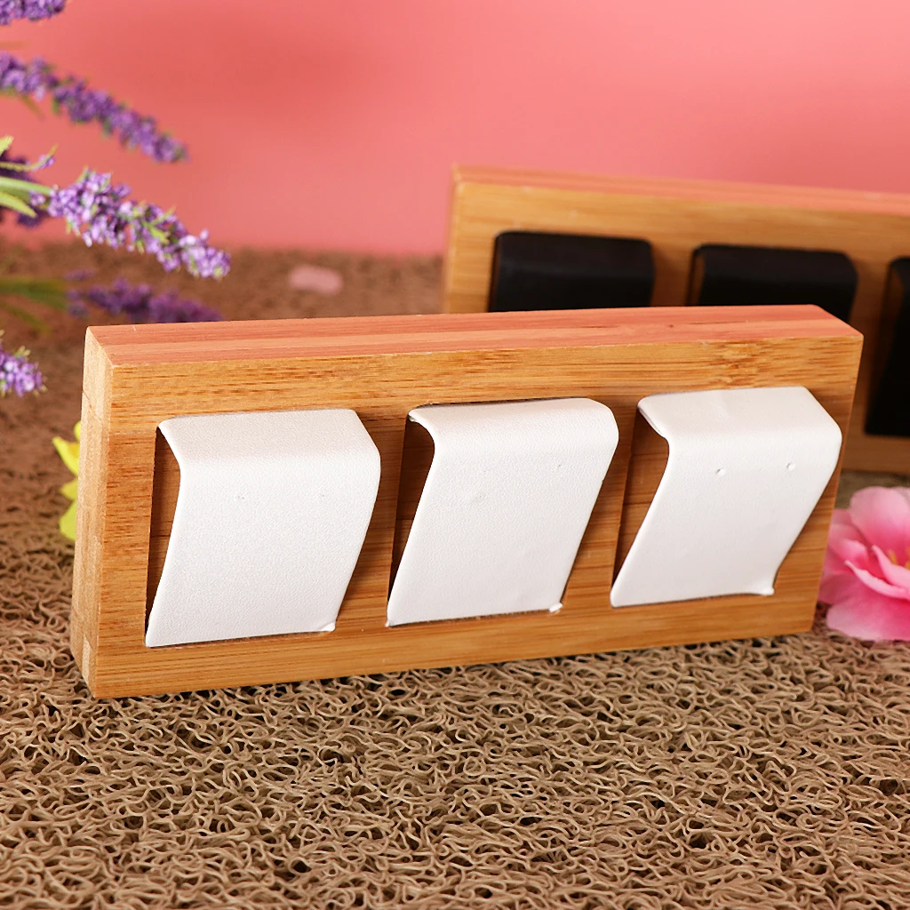 Handmade Natural Bamboo Wooden Earring Ear Stud Display Tray Box 1/2/3 Slot Handmade Natural Bamboo Wooden Earring Ear Stud Display Tray Box 1/2/3 Slot