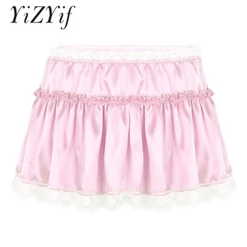 Men satin mini Skirt frilly sissy panties Smooth Elastic High Waist Lace Hem Short Skirt Frilly Ruffled A-line Micro Mini Skirt
Men satin mini Skirt frilly sissy panties Smooth Elastic High Waist Lace Hem Short Skirt Frilly Ruffled A-line Micro Mini Skirt