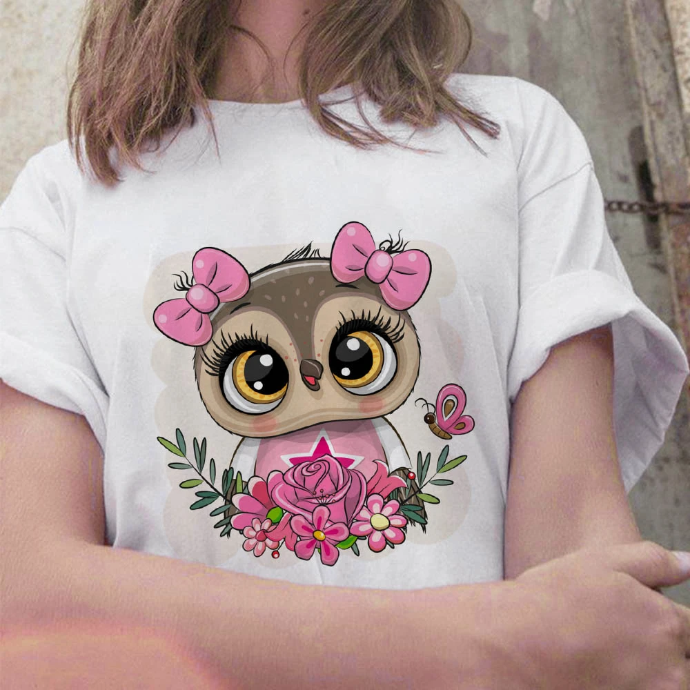 Women T-shirt Summer Cartoon Owl Printed Female Tees Casual O-Neck Harajuku Fashion New tee shirt femme 2022
Women T-shirt Summer Cartoon Owl Printed Female Tees Casual O-Neck Harajuku Fashion New tee shirt femme 2022
