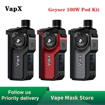 Original VapX Geyser 100W Pod Kit with 6.5ml/5ml Pod Cartridge powered by 21700/18650 Battery E-cig Kit Vs Drag X / Aegis Boost
Original VapX Geyser 100W Pod Kit with 6.5ml/5ml Pod Cartridge powered by 21700/18650 Battery E-cig Kit Vs Drag X / Aegis Boost