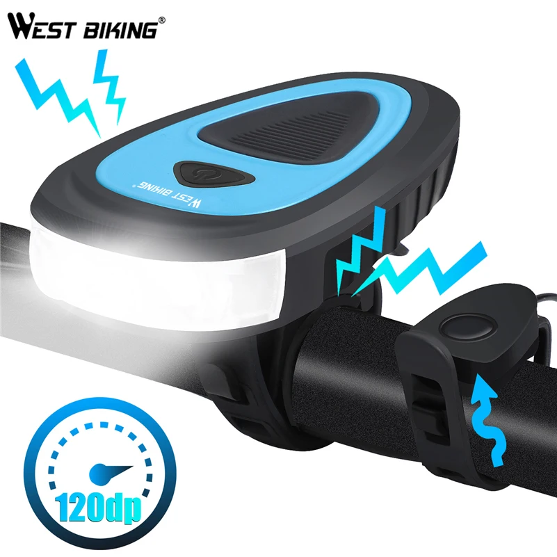 WEST BIKING 3 Modes Bicycle Headlight 120db Electric Horn MTB Bike Bell Bike Accessories USB Rechargeable Cycling Horn Light
WEST BIKING 3 Modes Bicycle Headlight 120db Electric Horn MTB Bike Bell Bike Accessories USB Rechargeable Cycling Horn Light