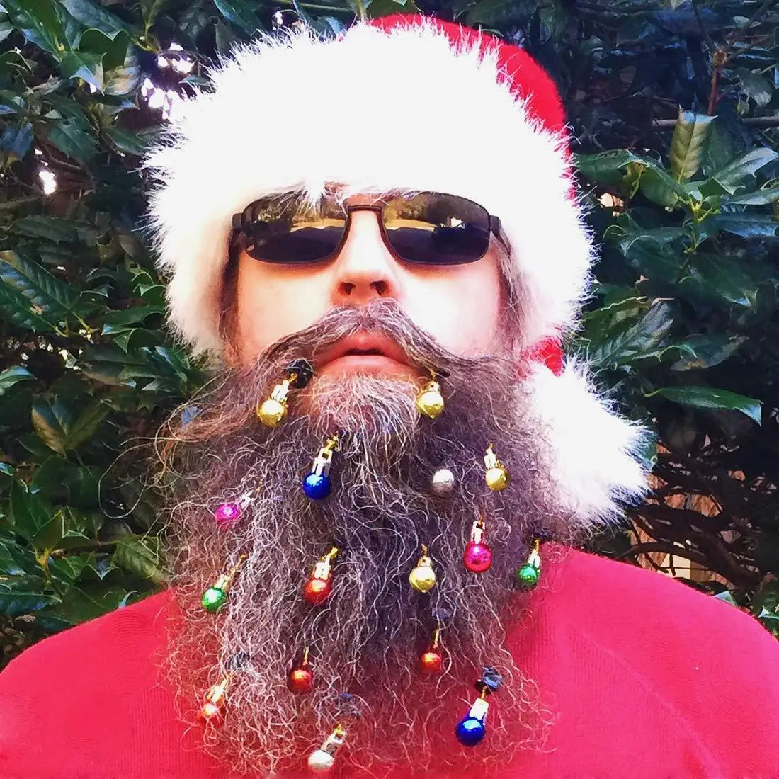 

12pcs Christmas Facial Hair Baubles 4pcs Sounding Jingle Bells Beard Ornaments for Men Mustache Sideburns Goatee Whisker Clips