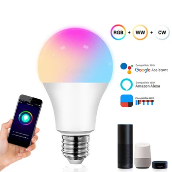 WiFi Smart Light Bulb Alexa Voice Control Five-way Dimmablecompatible with Alexa Google Home 10W color change RGB
WiFi Smart Light Bulb Alexa Voice Control Five-way Dimmablecompatible with Alexa Google Home 10W color change RGB