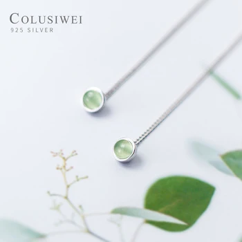 Colusiwei Exquisite 100% 925 Sterling Silver Small Round Long Chain Drop Earrings for Women Natural Green Opals Silver Jewelry
Colusiwei Exquisite 100% 925 Sterling Silver Small Round Long Chain Drop Earrings for Women Natural Green Opals Silver Jewelry