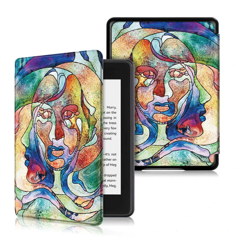 

Fashion printed case For Amazon kindle paperwhite 2018 6 inch ebook reader PU Leather Protective Cover