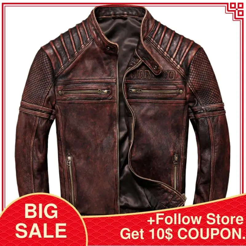 2020 Vintage Brown Men American Motorcycle Leather Jacket Plus Size XXXXXL Genuine Cowhide Slim Fit Biker's Coat FREE SHIPPING
2020 Vintage Brown Men American Motorcycle Leather Jacket Plus Size XXXXXL Genuine Cowhide Slim Fit Biker's Coat FREE SHIPPING