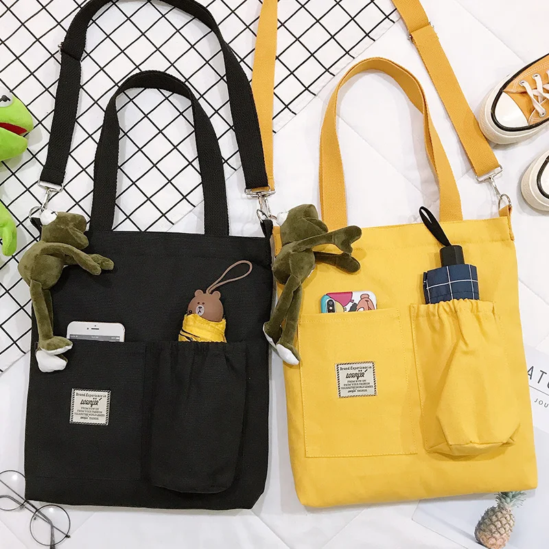 New Large Capacity Women Canvas Bags Solid Color Soft Girls Shoulder Bag Daily School Style Crossbody Bag Environmental Handbags
New Large Capacity Women Canvas Bags Solid Color Soft Girls Shoulder Bag Daily School Style Crossbody Bag Environmental Handbags