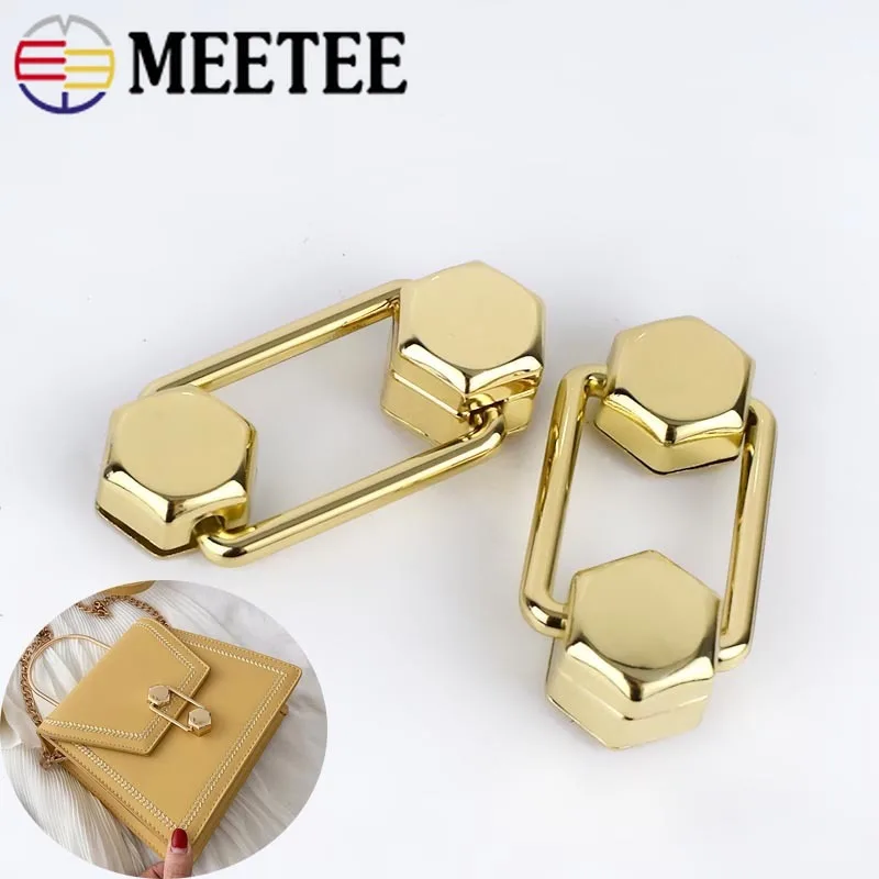 Высококачественные золотистые металлические поворотные замки Meetee 2/5 шт. пряжка