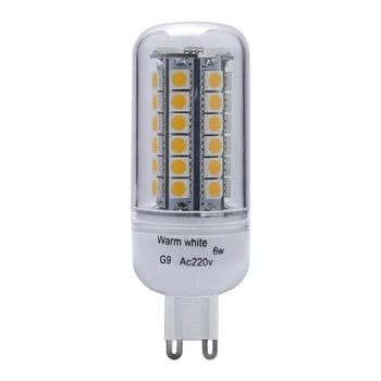 

Retail 6W,Halogen Bulb Equivalent, G9, 400Lumens, 48pcs SMD5050, Warm White, 3000K LED Corn light Bulb Indoor Bar Lighting