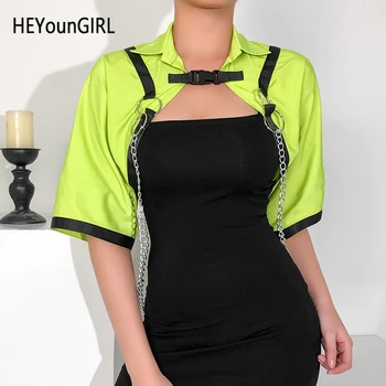 2020 Sexy Neon Yellow Green Half Sleeve Women Jacket Turn-down Collar Casual Crop Bomber Jacket Harajuku Loose Coat Summer 2020
2020 Sexy Neon Yellow Green Half Sleeve Women Jacket Turn-down Collar Casual Crop Bomber Jacket Harajuku Loose Coat Summer 2020