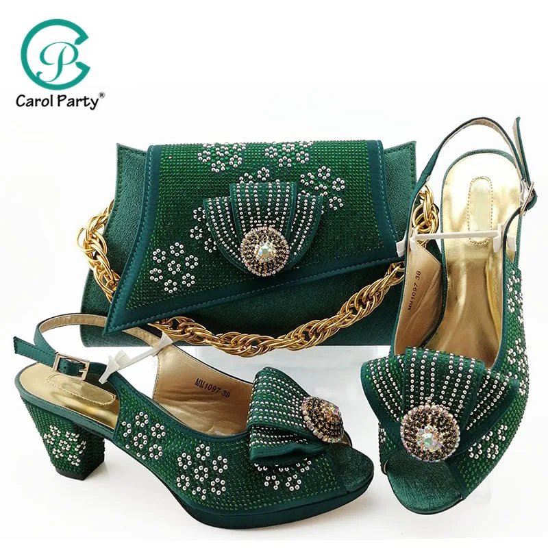Women Shoes and Bags To Match Set Avocado color Women Party Shoe and Bag Set Decorated with Rhinestone Ladies Sandals with Heels
Women Shoes and Bags To Match Set Avocado color Women Party Shoe and Bag Set Decorated with Rhinestone Ladies Sandals with Heels