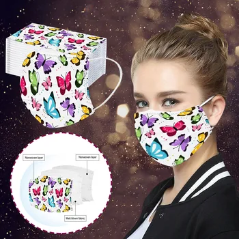Adult's Butterfly Print Mask Disposable Breathable Masks 3 Ply Non-woven Facemask Earhook Elastic Mascarilla 50pc Masque
Adult's Butterfly Print Mask Disposable Breathable Masks 3 Ply Non-woven Facemask Earhook Elastic Mascarilla 50pc Masque