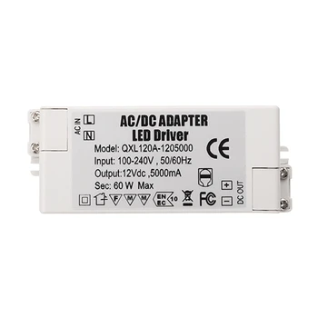AC100-240V To DC12V 5A 60W LED Power Supply Lighting Transformer Adapter Driver For Strip Light Lamp
AC100-240V To DC12V 5A 60W LED Power Supply Lighting Transformer Adapter Driver For Strip Light Lamp