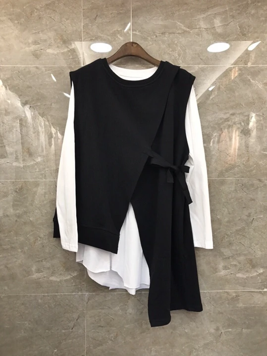 2019 Early Autumn New Woman Irregularly Cut Sleeveless vest Top + Long Sleeve Top Two-piece Top 716
2019 Early Autumn New Woman Irregularly Cut Sleeveless vest Top + Long Sleeve Top Two-piece Top 716