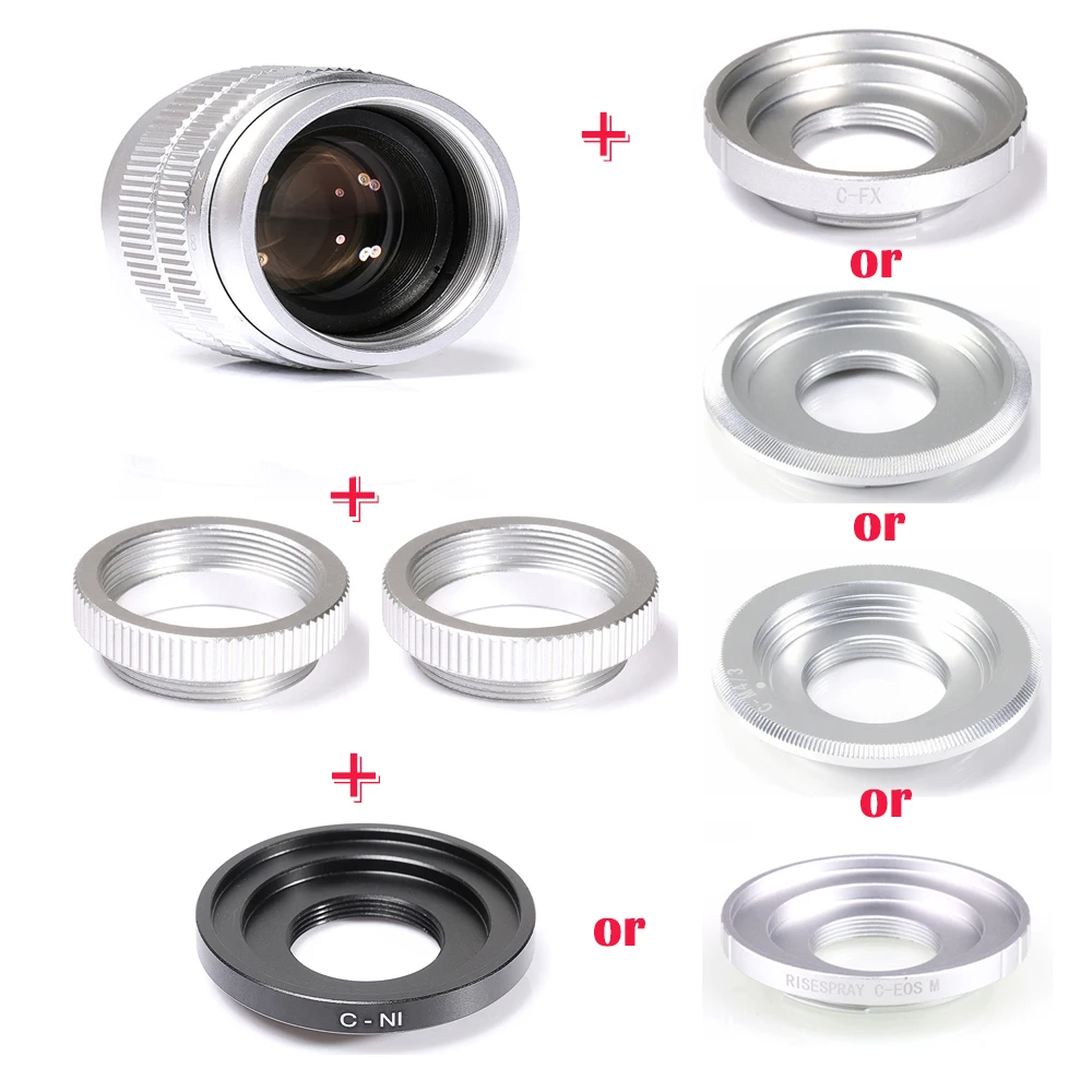 Silver Fujian 35mm f/1.7 APS-C CCTV Lens+adapter ring+2 Macro Ring for NEX FX M4/3 NIKON1 EOSM Mirroless Camera
Silver Fujian 35mm f/1.7 APS-C CCTV Lens+adapter ring+2 Macro Ring for NEX FX M4/3 NIKON1 EOSM Mirroless Camera