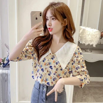 COIGARSAM Cute Embroidery Shirt Womens tops New Summer Print Peter pan Collar Women shirts Purple Yellow 1523
COIGARSAM Cute Embroidery Shirt Womens tops New Summer Print Peter pan Collar Women shirts Purple Yellow 1523