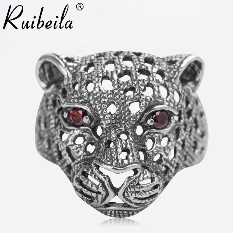 

Ruibeila925 bague léopard creux animal en argent avec pierres précieuses hommes et femmes bijoux de mode accessoires cadeaux