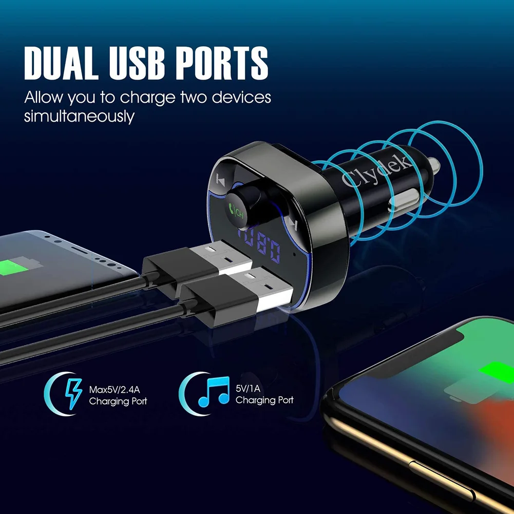 Hot Sale12V 87.5-108MHz Car FM Transmitter Bluetooth 5.0 Car Radio Audio Adapter With Dual USB Charge Car Accessories
Hot Sale12V 87.5-108MHz Car FM Transmitter Bluetooth 5.0 Car Radio Audio Adapter With Dual USB Charge Car Accessories