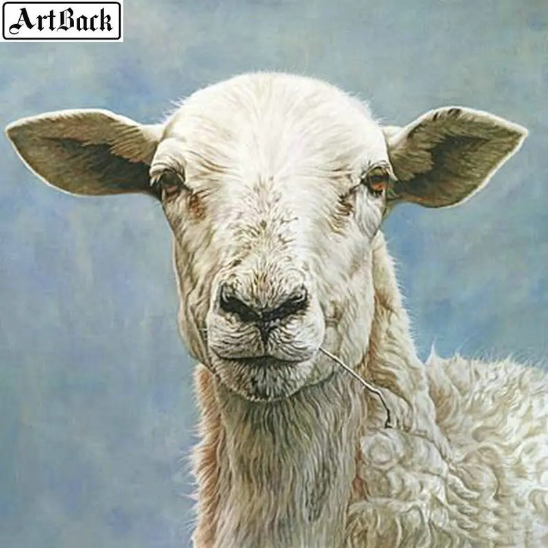 ARTBACK 5d diy diamond painting lamb sticker mosaic full square sheep animal home decoration crafts embroidery 50x50cm | Дом и сад