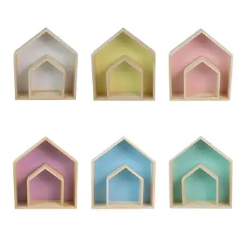 2PCS House Shape Wood Wall Shelf Display Hanging Shelving No Finish For Bedroom Kids' Room Decorations
2PCS House Shape Wood Wall Shelf Display Hanging Shelving No Finish For Bedroom Kids' Room Decorations