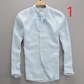 Spring and autumn men's small stand collar linen shirt men's slim long sleeves solid color round neck cotton linen casual whit
Spring and autumn men's small stand collar linen shirt men's slim long sleeves solid color round neck cotton linen casual whit