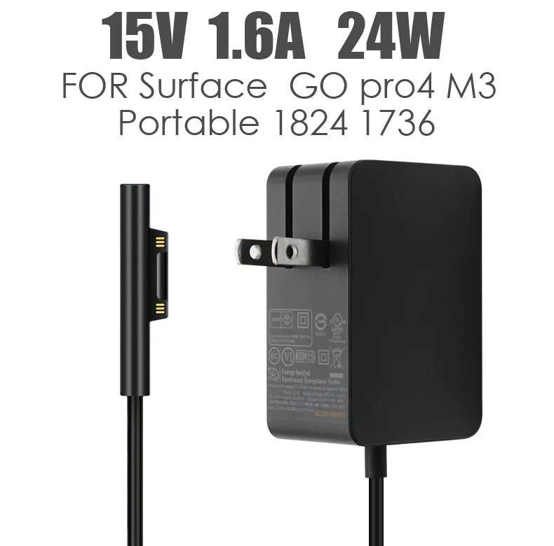 15V 1.6A 24W Charger for Microsoft Surface GO pro4 M3 Portable 1824 1736 Power AC Adapter supply
15V 1.6A 24W Charger for Microsoft Surface GO pro4 M3 Portable 1824 1736 Power AC Adapter supply