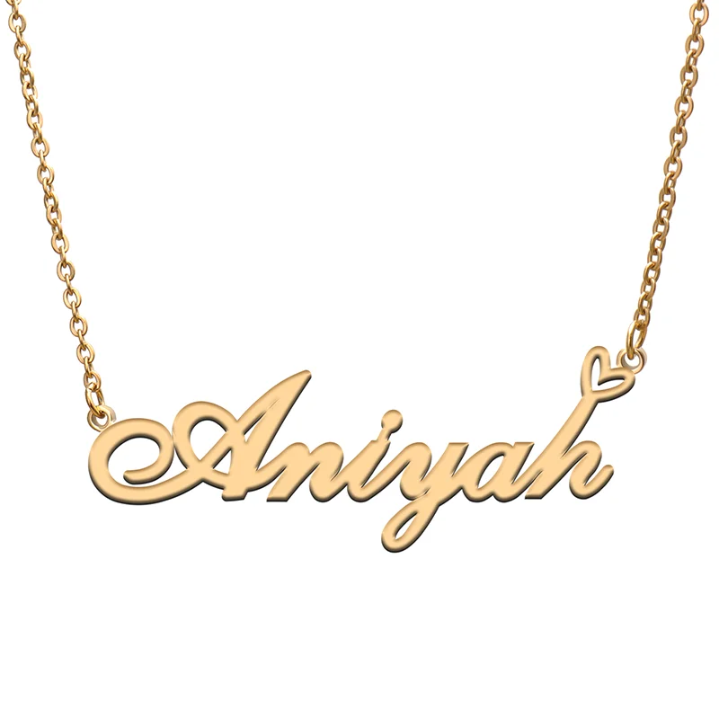 

Aniyah Name Tag Necklace Personalized Pendant Jewelry Gifts for Mom Daughter Girl Friend Birthday Christmas Party Present