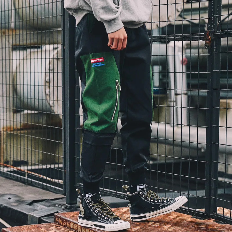 Casual Trousers Men Cargo Pants 100%Cotton Harem Pants Men Tide brand Japanese Harajuku style splice zip Sweatpants Jogger Pants 
Casual Trousers Men Cargo Pants 100%Cotton Harem Pants Men Tide brand Japanese Harajuku style splice zip Sweatpants Jogger Pants