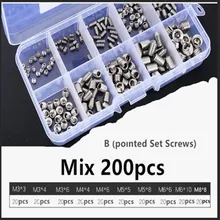 200/260pcs Hex hexagon socket cone point set screw assortment kit M3 M4 M5 M6 M8 stainless steel set screw with hex key
200/260pcs Hex hexagon socket cone point set screw assortment kit M3 M4 M5 M6 M8 stainless steel set screw with hex key