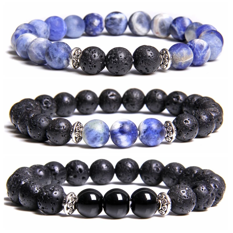 Natural Stone Blue Sodalite Charms Men Bracelets for Women Pink Crystal Quartz Pulserase Jewelry Lava Beads Lovers Homme Gifts
Natural Stone Blue Sodalite Charms Men Bracelets for Women Pink Crystal Quartz Pulserase Jewelry Lava Beads Lovers Homme Gifts