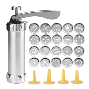 Baking Tools Manual Biscuit Cookie Press Stamps Set Cake Decorating Tools Maker with 4 Nozzles 20 Cookie Molds-35
Baking Tools Manual Biscuit Cookie Press Stamps Set Cake Decorating Tools Maker with 4 Nozzles 20 Cookie Molds-35