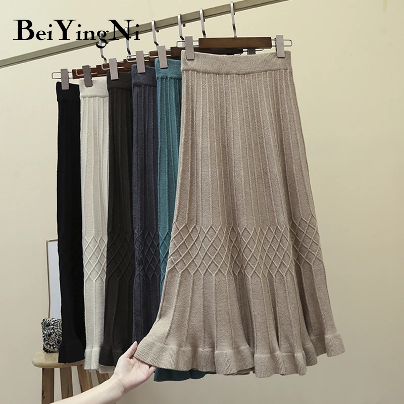 Beiyingni High Waist Skirts Womens Solid Plaid Vintage Casual Sweater Knitted Skirt for Woman Elastic Retro Skirt Faldas Mujer
Beiyingni High Waist Skirts Womens Solid Plaid Vintage Casual Sweater Knitted Skirt for Woman Elastic Retro Skirt Faldas Mujer
