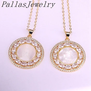 5Pcs 28MM, Cz Micro pave Mary Shell Pendant necklace Gold Color Cubic Zirconia Round Pendant Jewelry
5Pcs 28MM, Cz Micro pave Mary Shell Pendant necklace Gold Color Cubic Zirconia Round Pendant Jewelry