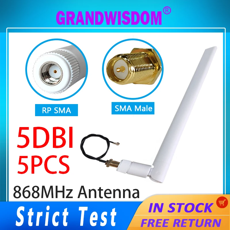 GRANDWISDOM 5pcs 868mhz antenna 5dbi sma female 915mhz lora module lorawan antene ipex 1 SMA male pigtail Extension Cable
GRANDWISDOM 5pcs 868mhz antenna 5dbi sma female 915mhz lora module lorawan antene ipex 1 SMA male pigtail Extension Cable