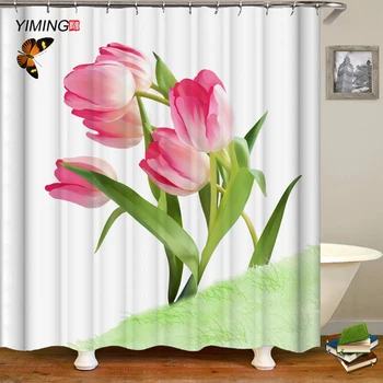 YIMING Tulip flower bathroom curtain waterproof mildew living room decoration curtain bathroom decoration curtain can be washed
YIMING Tulip flower bathroom curtain waterproof mildew living room decoration curtain bathroom decoration curtain can be washed