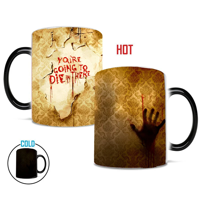 New 1Pcs 350mL The Walking Dead Mug Color Changing Heat Sensitive Ceramic Coffee Milk Tea Magic Cup Birthday Gifts for Friends | Дом и сад