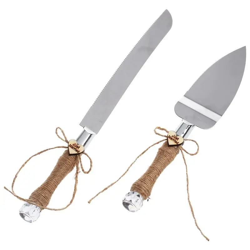 ABUI-1 set of silver hemp rope + stainless steel hemp rope bow love Just Married wedding cake knife shovel: 1 cake knife, a cake
ABUI-1 set of silver hemp rope + stainless steel hemp rope bow love Just Married wedding cake knife shovel: 1 cake knife, a cake